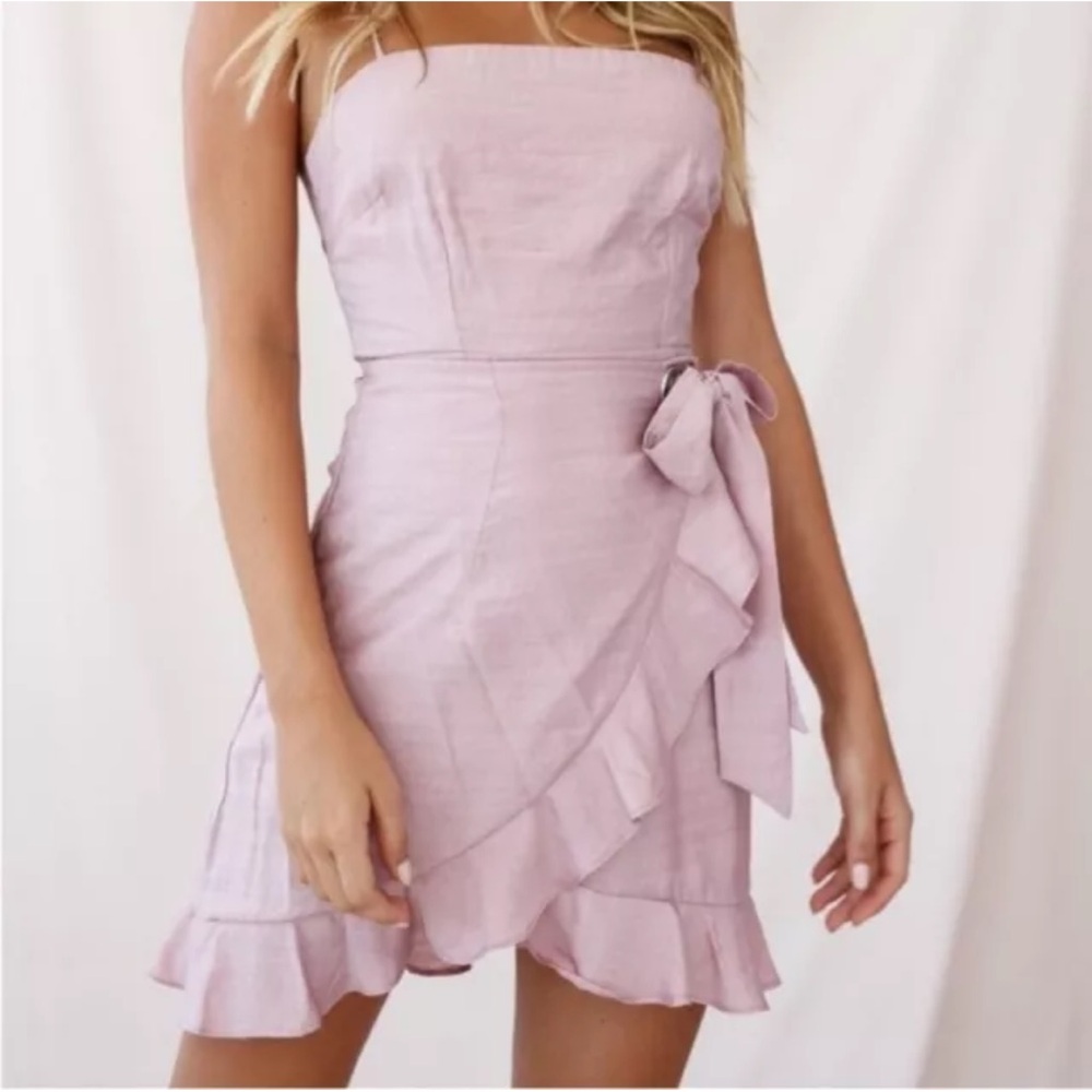 Selfie Leslie Juniors Mini Wrap Dress Stacey, Cut Out Back Baby Doll Dress Large